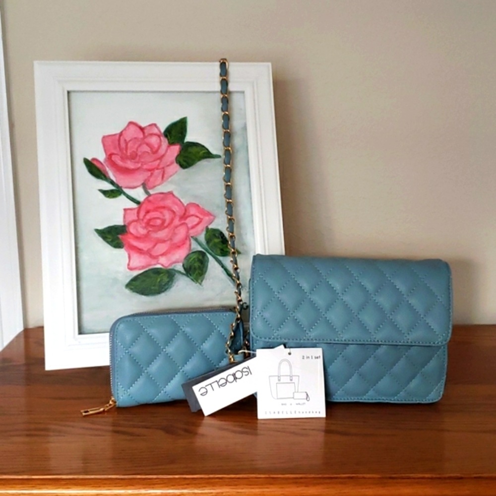 Isabelle Classic Quilted Vegan Crossbody & Wallet